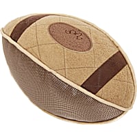 Pet Life Khaki 'Pugskin' Durable Oxford Nylon and Mesh Plush Squeaky Football Dog Toy