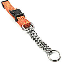 Pet Life Orange 'Tutor-Sheild' Martingale Safety and Training Chain Dog Collar