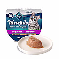 Blue Buffalo Blue Tastefuls Spoonless Singles Beef Entree Adult Pate Wet Cat Food