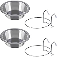 Pet Adobe Hanging Dog Bowl Set for Kennels or Crates