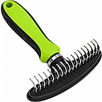 Pet Life Flex Series Green Undercoat Dematter Grooming Pet Rake