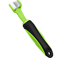Pet Life 'Denta-Clean' Green Dual-Sided Action Bristle Pet Toothbrush