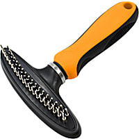 Pet Life Flex Series Oange Dual-Row Grooming Rake Pet Comb