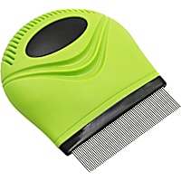 Pet Life 'Grazer' Green Handheld Travel Grooming Cat and Dog Flea and Tick Comb