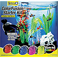 Tetra ColorFusion Half-Moon Shape with Bubbler and Color-Changing Light Disc Aquarium Kit