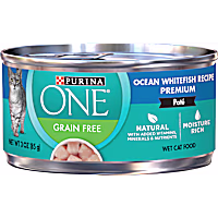 Purina ONE Smart Blend Grain Free Ocean Whitefish Premium Pate Wet Cat Food