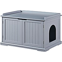 UniPaws Gray Washroom Storage Bench for Cats