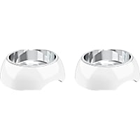 PETMAKER White Stainless Steel Nonslip Rubber Bottom Food & Water Station for Dogs & Cats