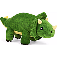 Leaps & Bounds Green Plush Triceratops Dog Toy