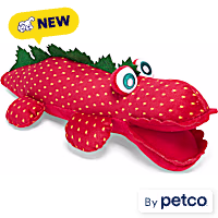 Leaps & Bounds Strawberry Gator Fusion Plush Dog Toy