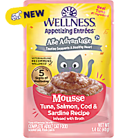 Wellness Appetizing Entrees Tuna, Salmon, Cod & Sardine Recipe Age Advantage Mousse Wet Cat Food