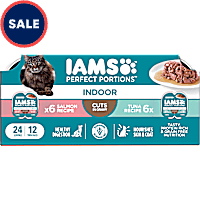 IAMS Perfect Portions Indoor Adult Grain Free Tuna and Salmon Recipe Wet Cat Food Cuts in Gravy Variety Pack