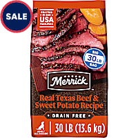 Merrick Premium Grain Free Wholesome and Natural Kibble, Real Texas Beef and Sweet Potato Dry Adult Dog Food