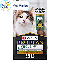 Purina Pro Plan LiveClear Weight Management and Cat Allergen Reducer Chicken and Rice Formula Cat Food