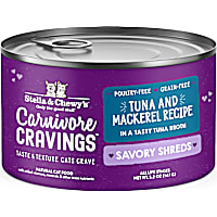 Stella & Chewy's Carnivore Cravings Savory Shreds Wild-Caught Tuna & Mackerel Recipe Wet Cat Food