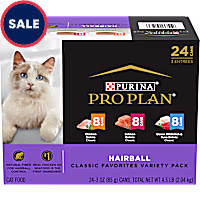Purina Pro Plan Hairball Formula Control, Hairball Control Entrees Wet Cat Food Variety Pack