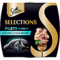 Sheba Selections Filets in Broth Cat Meal Complement Chicken & Tuna Recipe