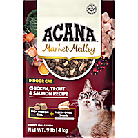 ACANA Market Medley Indoor Cat Chicken, Trout & Salmon Recipe Complete with Freeze-Dried Morsels Adult Cat Food