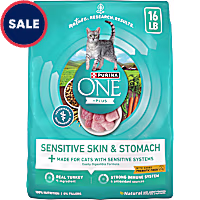 Purina ONE +Plus Sensitive Skin and Stomach Formula Natural Dry Cat Food