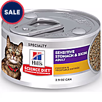 Hill's Science Diet Sensitive Stomach & Skin Chicken & Vegetable Entree Canned Wet Cat Food