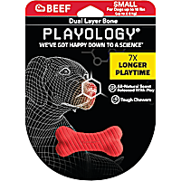 Playology Dual Layer Bone Beef Dog Toy