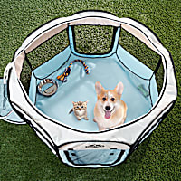 PETMAKER Portable Pop Up Pet Play Pen-Blue