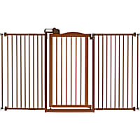 Richell Tall One-Touch Brown Pet Gate II Wide