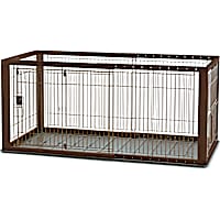Richell Expandable Pet Crate, Brown