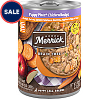 Merrick Grain Free Premium Soft and Gluten Free Canned Puppy Plate Chicken Recipe Wet Dog Food