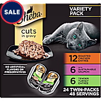 Sheba Perfect Portions Chicken, Salmon & Turkey Flavor Wet Cat Food Cuts in Gravy Variety Pack