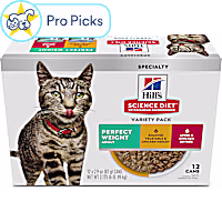 Hill's Science Diet Adult Perfect Weight Vegetable, Chicken & Liver Canned Wet Cat Food Variety Pack