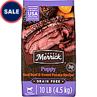 Merrick Premium Grain Free Wholesome Natural Kibble with Real Beef and Sweet Potato Dry Puppy Food