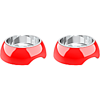 PETMAKER Red Stainless Steel Nonslip Rubber Bottom Food & Water Station for Dogs & Cats