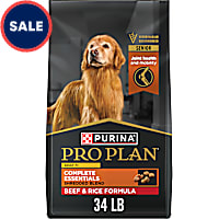 Purina Pro Plan Complete Essentials Shredded Blend Beef & Rice Formula Senior Dry Dog Food
