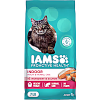 IAMS ProActive Health Adult Indoor Weight & Hairball Care Dry Cat Food with Salmon