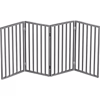 Pet Adobe Gray Freestanding 4 Panel Pet Gate