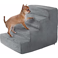 Pet Adobe Gray High Density Foam 4 Step Pet Stairs