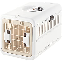 Richell White/Beige Foldable Pet Carrier