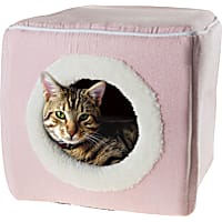 Pet Adobe Pink Soft Enclosed Indoor Cavern Cat Bed