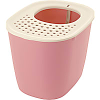 Richell Paw Trax Top Entry Salmon Cat Litter Box