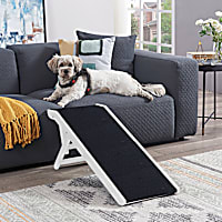 UniPaws White Foldable Wooden Dog Ramp with Adjustable Height