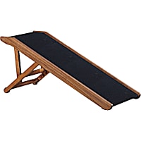 UniPaws Foldable Wooden Dog Ramp with Adjustable Height in Walnut