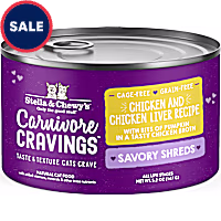 Stella & Chewy's Carnivore Cravings Savory Shreds Cage-Free Chicken & Chicken Liver Recipe Wet Cat Food