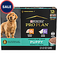 Purina Pro Plan Development Grain Free Chicken Entree and Grain Free Turkey Entree Puppy Wet Dog Food Variety Pack