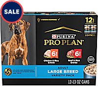 Purina Pro Plan Specialized Chicken & Rice, Beef & Rice Entree Adult Large Breed Wet Dog Food Variety Pack