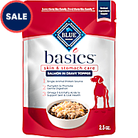 Blue Buffalo Blue Basics Skin & Stomach Care, Salmon in Gravy Natural Wet Dog Food Topper