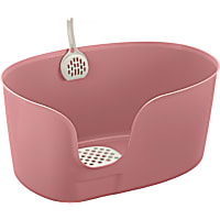 Richell Salmon Pink High Wall X Large Cat Litter Box