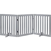 Unipaws 24" H Free Standing Pet Gate with Supporting Feet, 60" W X 24" H