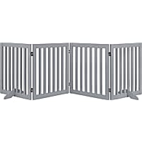 Unipaws 24" H Free Standing Pet Gate with Supporting Feet, 80" W X 24" H