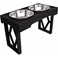 Pet Adobe Black Adjustable Raised Dog Bowl Stand
